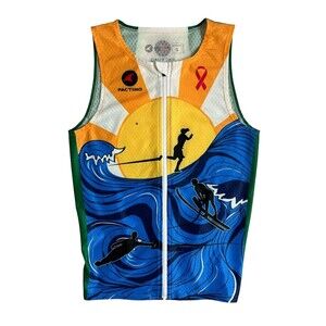 Pactimo Women's Sports Graphic Print Zip Front Mesh Cargo Cycling Top XS